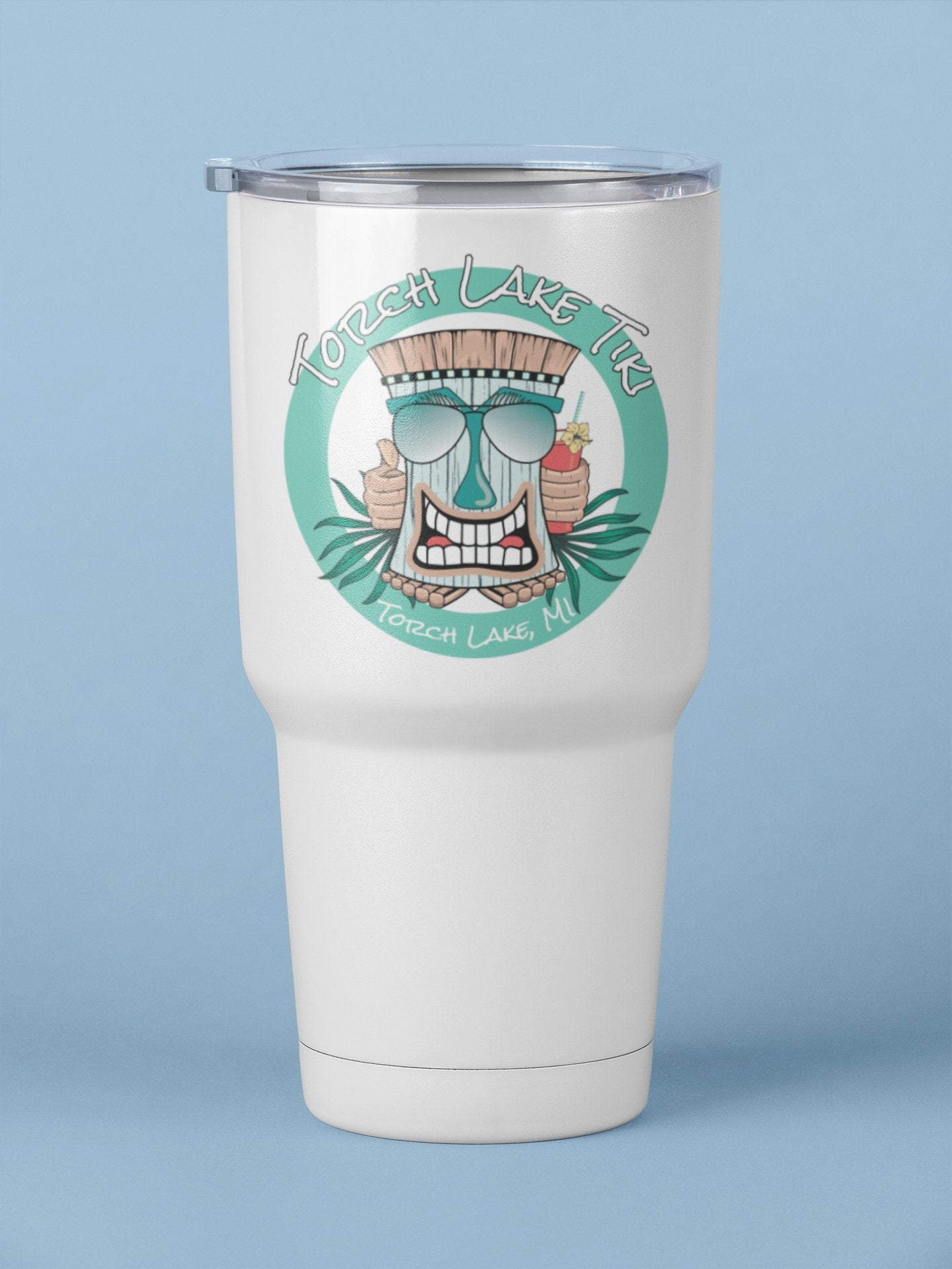 30oz Insulated Torch Lake Tiki Tumbler - DecalFreakz