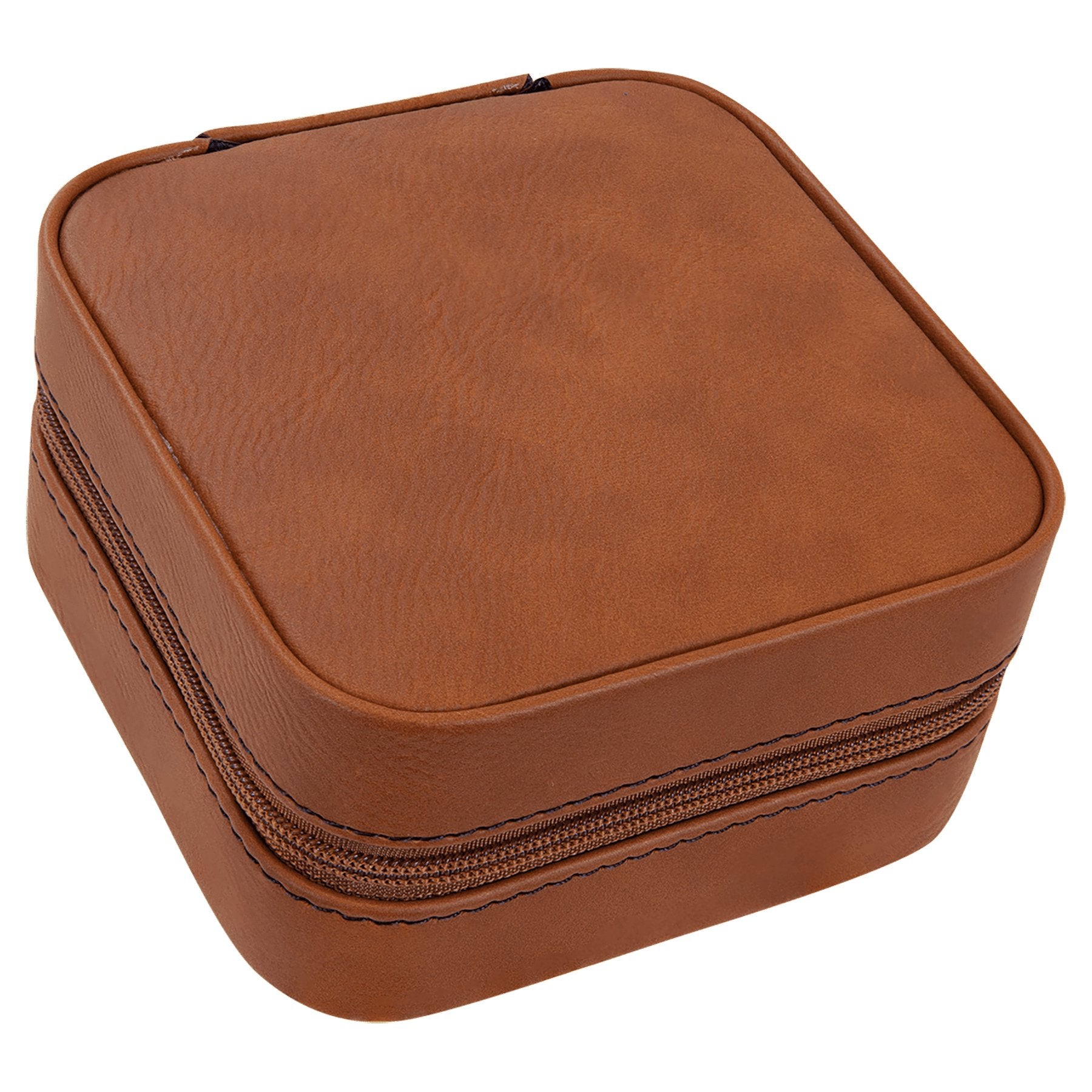 Custom 4x4 Leatherette Travel Jewelry Box with Black Lining - DecalFreakz