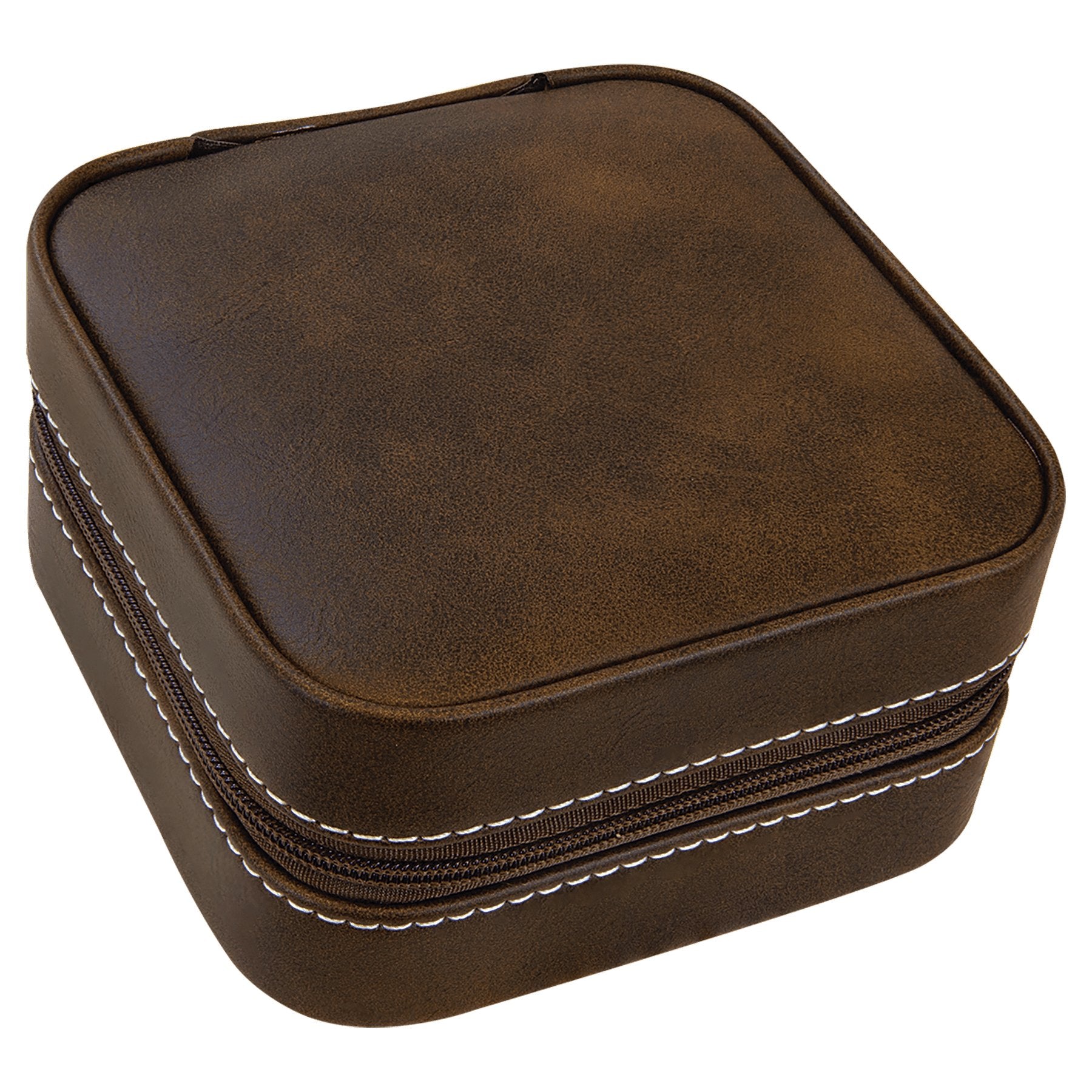 Custom 4x4 Leatherette Travel Jewelry Box with Black Lining - DecalFreakz