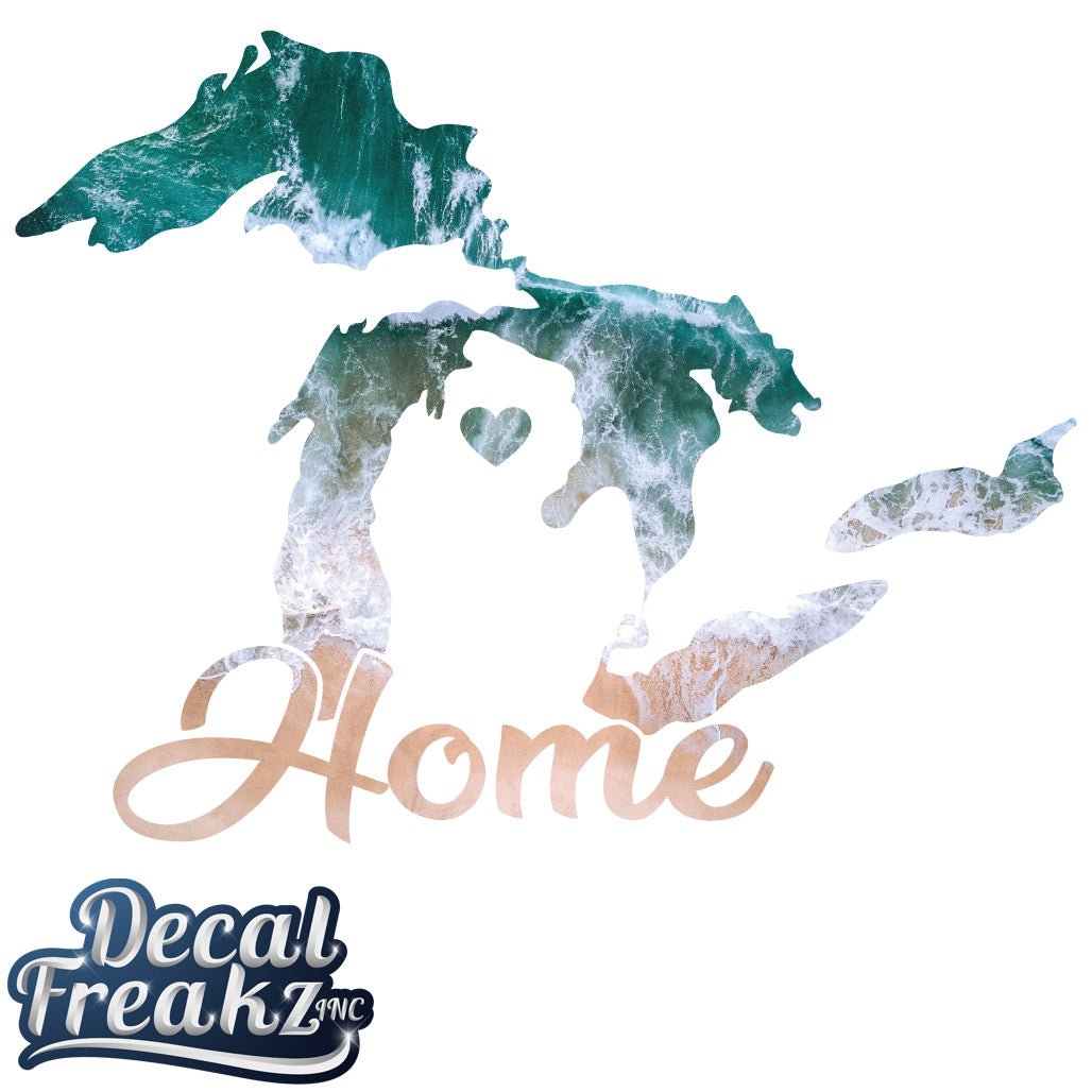 MI Great Lakes Home Beach Shore Decal - DecalFreakz