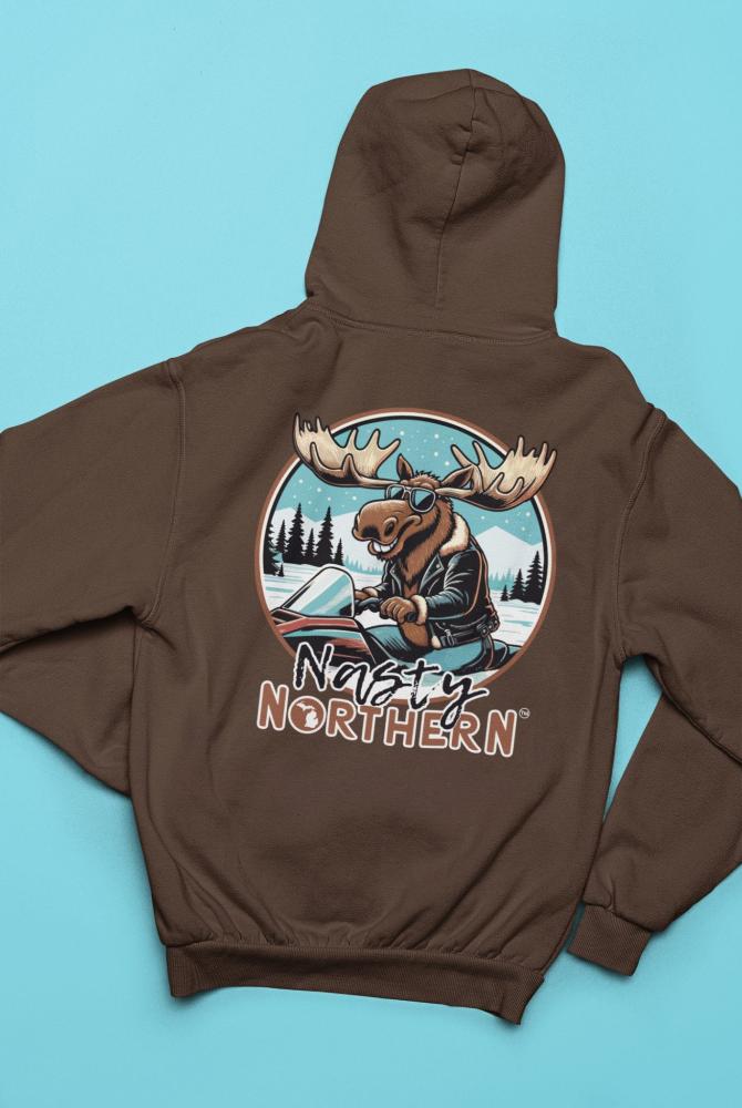 Nasty Northern Moose on the Loose Sweatshirt - DecalFreakz