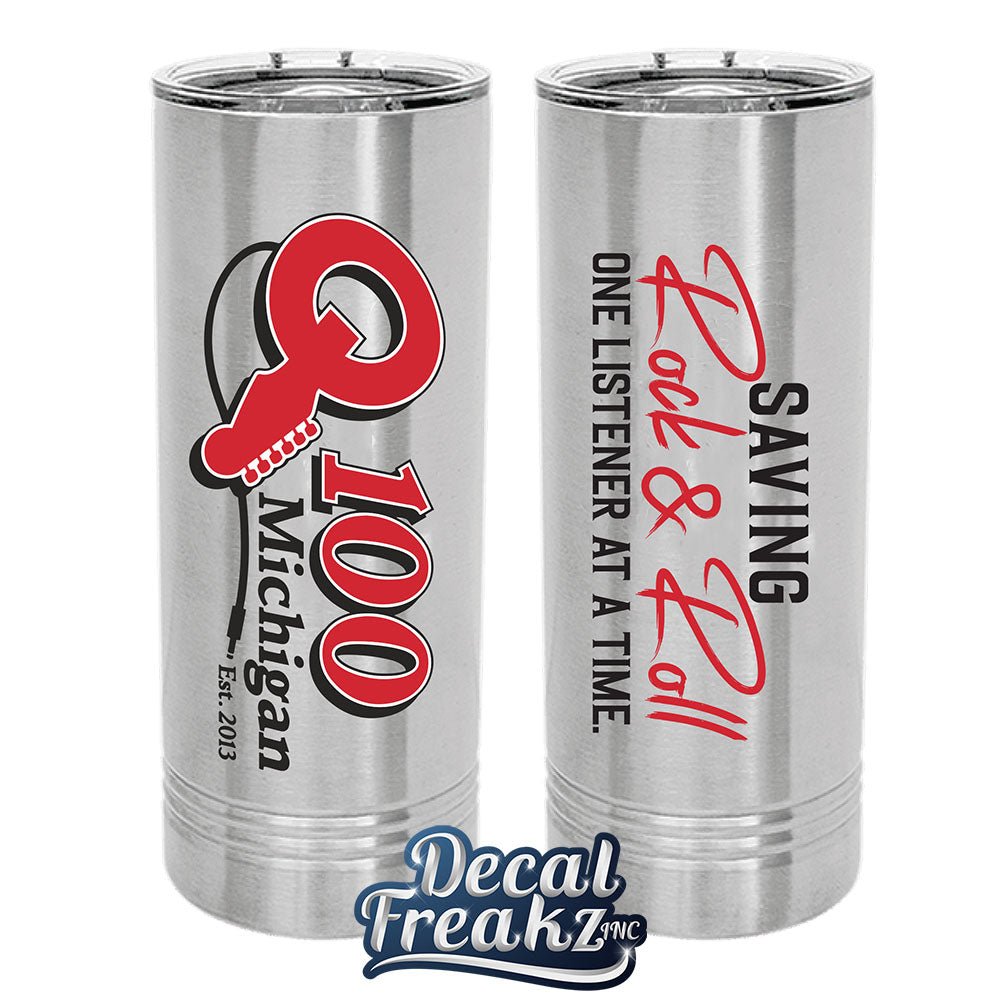 Q100 Saving Rock 22oz Tumbler - Double Sided Print - DecalFreakz