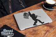 Sasquatch Rock on American Flag Bigfoot Decal – Solid Black - DecalFreakz