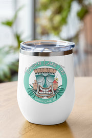 Torch Lake Tiki 12oz Insulated White Wine Tumbler - DecalFreakz