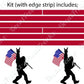 15" Rock On Sasquatch with American Flag - Cornhole Board Sticker - DecalFreakz
