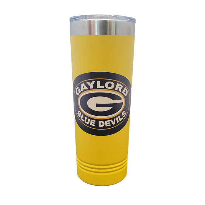 Gaylord Blue Devil Oval G 22oz Wrapped Skinny Tumbler