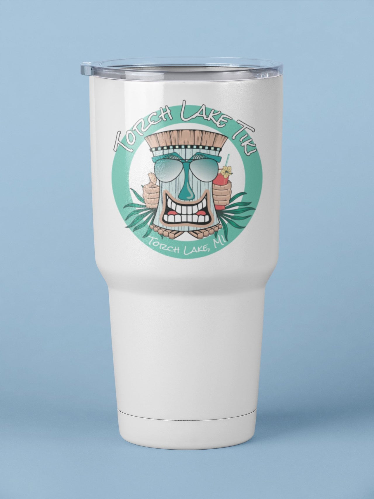 30oz Insulated Torch Lake Tiki Tumbler - DecalFreakz