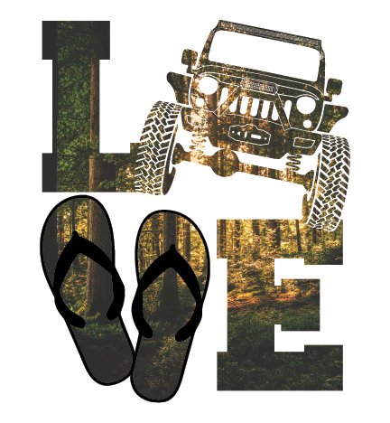 4X4 LOVE Forest Decal - DecalFreakz