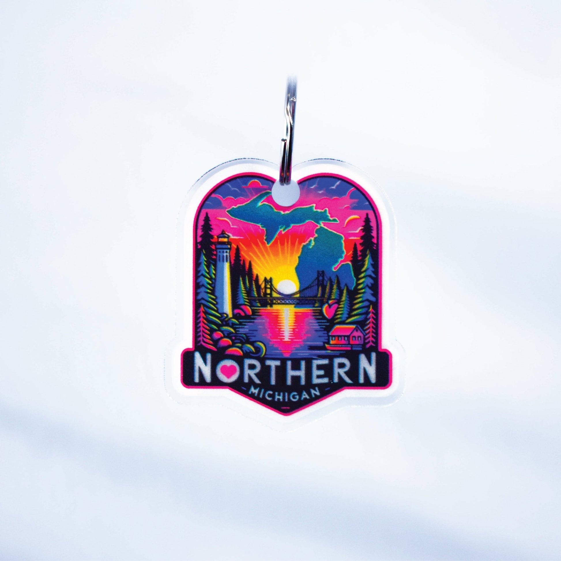 Acrylic Northern Michigan key chain - DecalFreakz