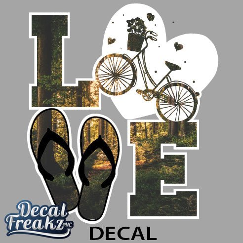 Bike LOVE Forest Decal