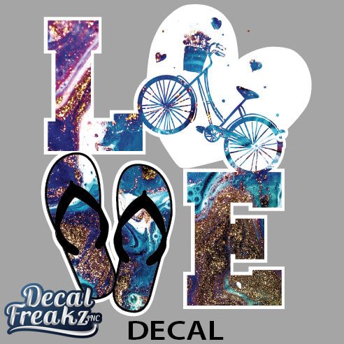 Bike LOVE Geode Decal