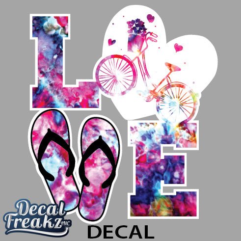 Bike LOVE Ice Dye Decal - DecalFreakz