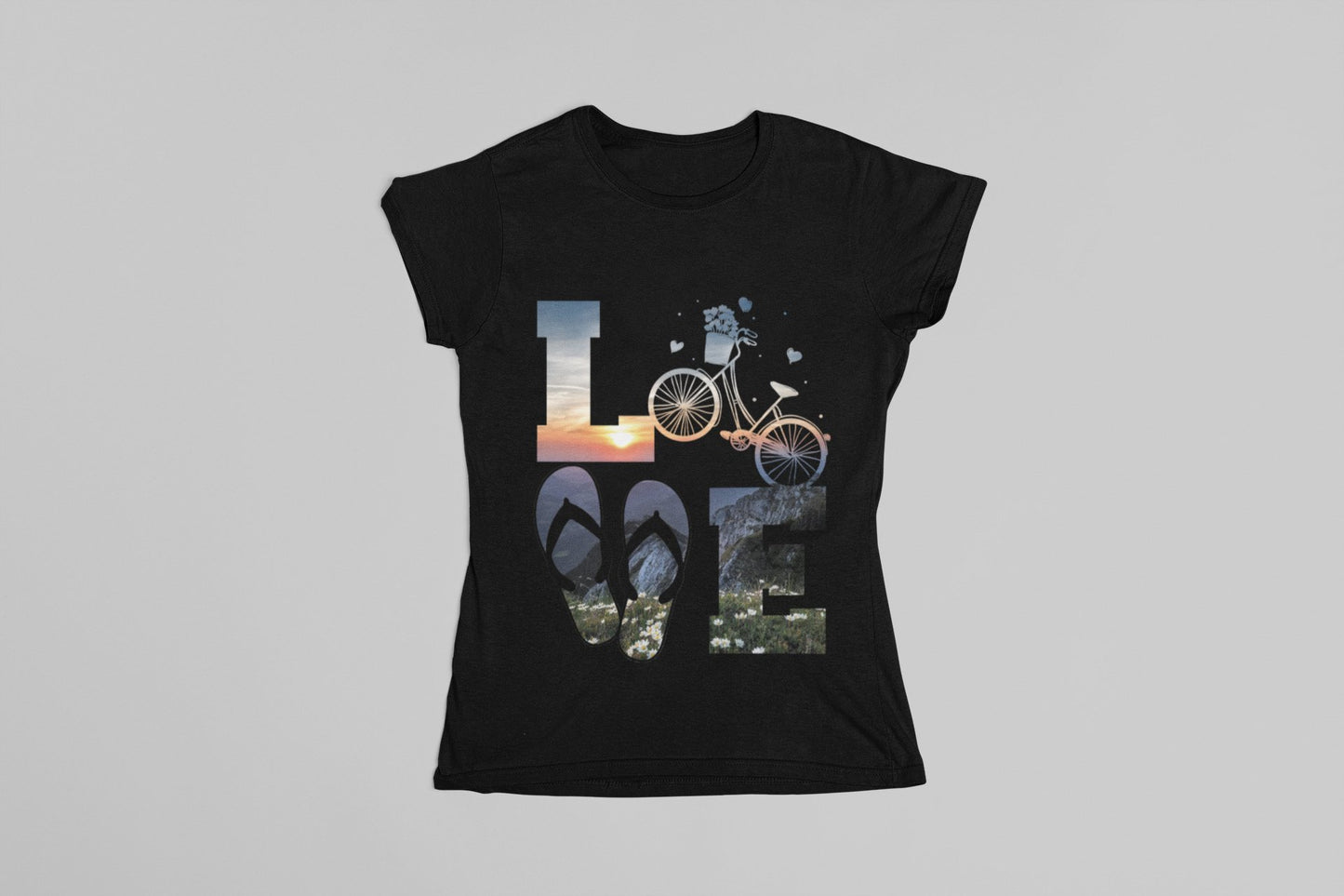 Bike LOVE Mountain Sunrise - Tank, T-Shirt, Hoodie With FREE Decal