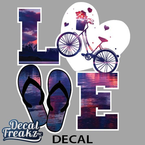Bike LOVE Sunset Decal