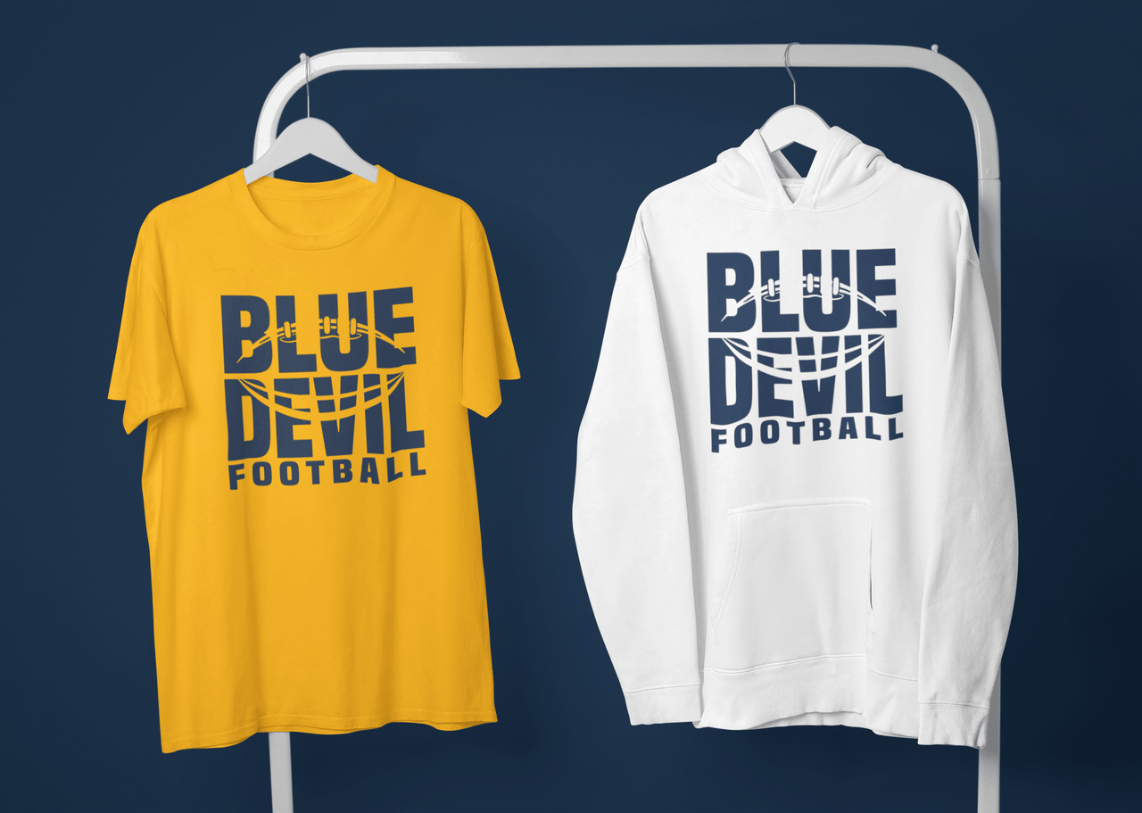 Blue Devil Football Tee or Hoodie - DecalFreakz