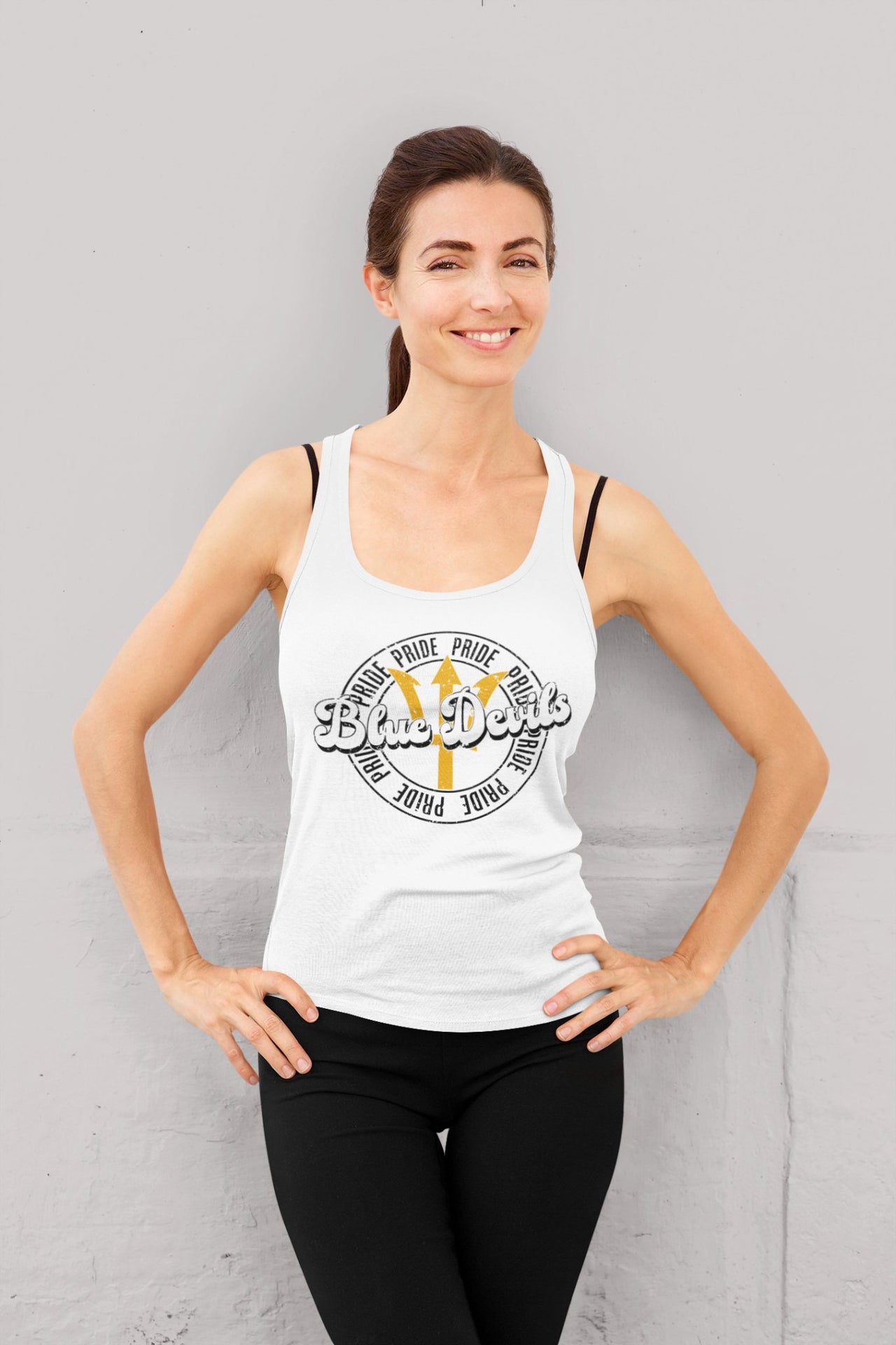 Blue Devil Pride Distressed Trident - Tank Top, T-Shirt, Long Sleeve
