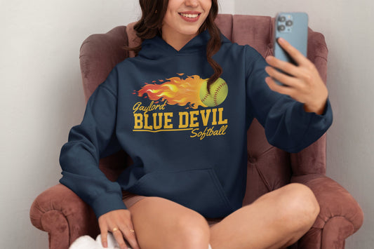 Blue Devil Softball Flame Hoodie