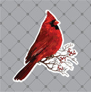 Cardinal Berries Sticker - DecalFreakz