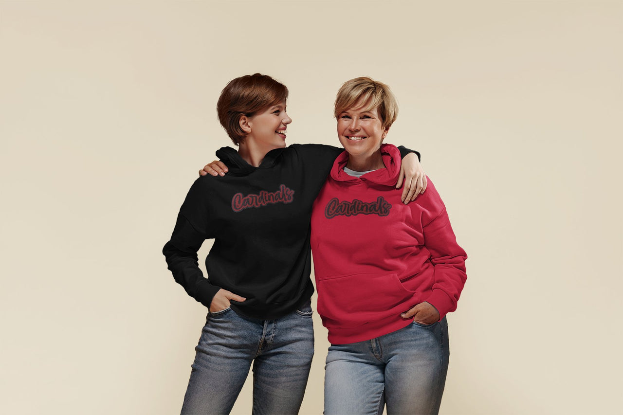 Cardinals Glitter Adult Hoodie