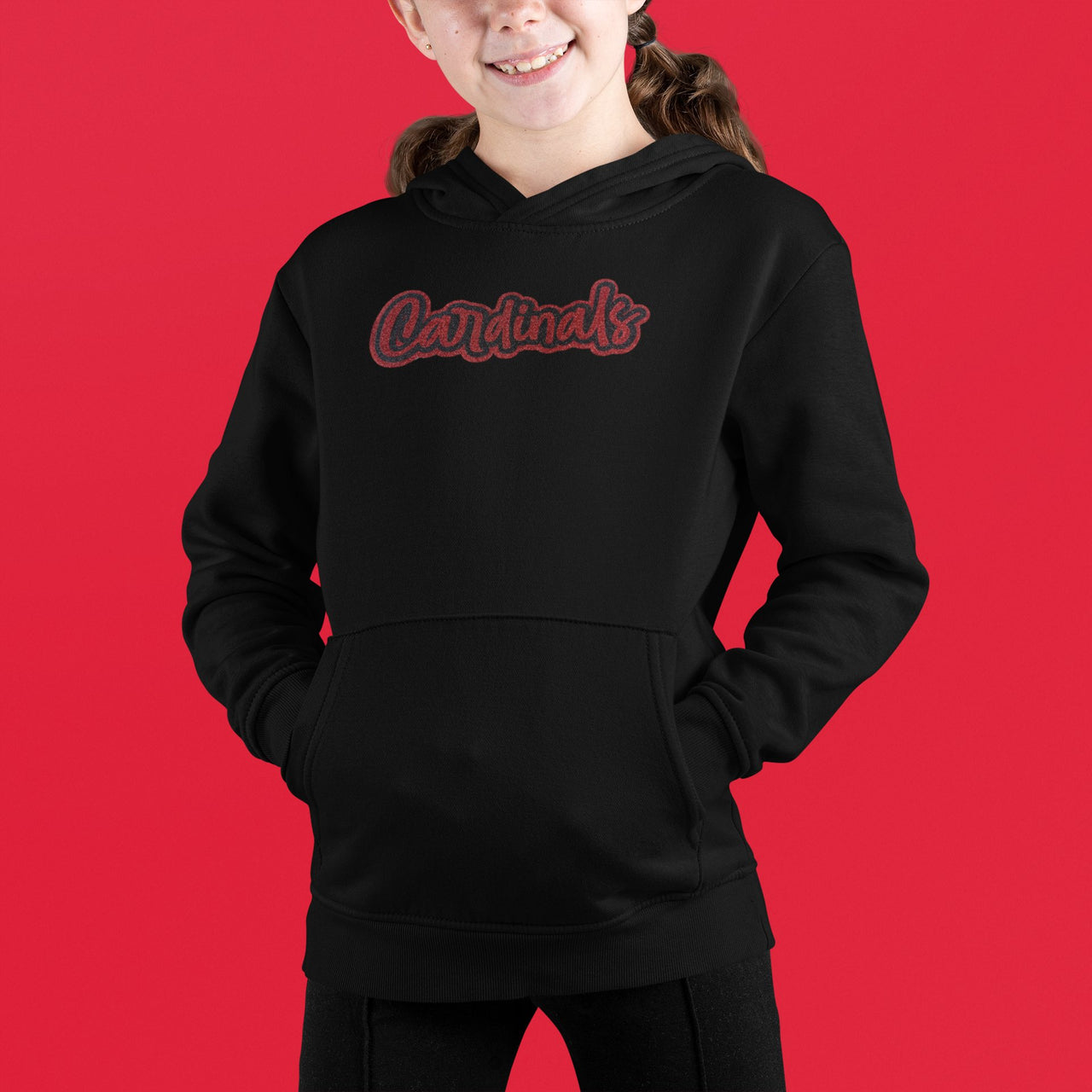 Cardinals Glitter Youth Hoodie