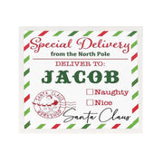 CUSTOM Name Naughty/Nice Santa gift tags - secret present personalized stickers - DecalFreakz