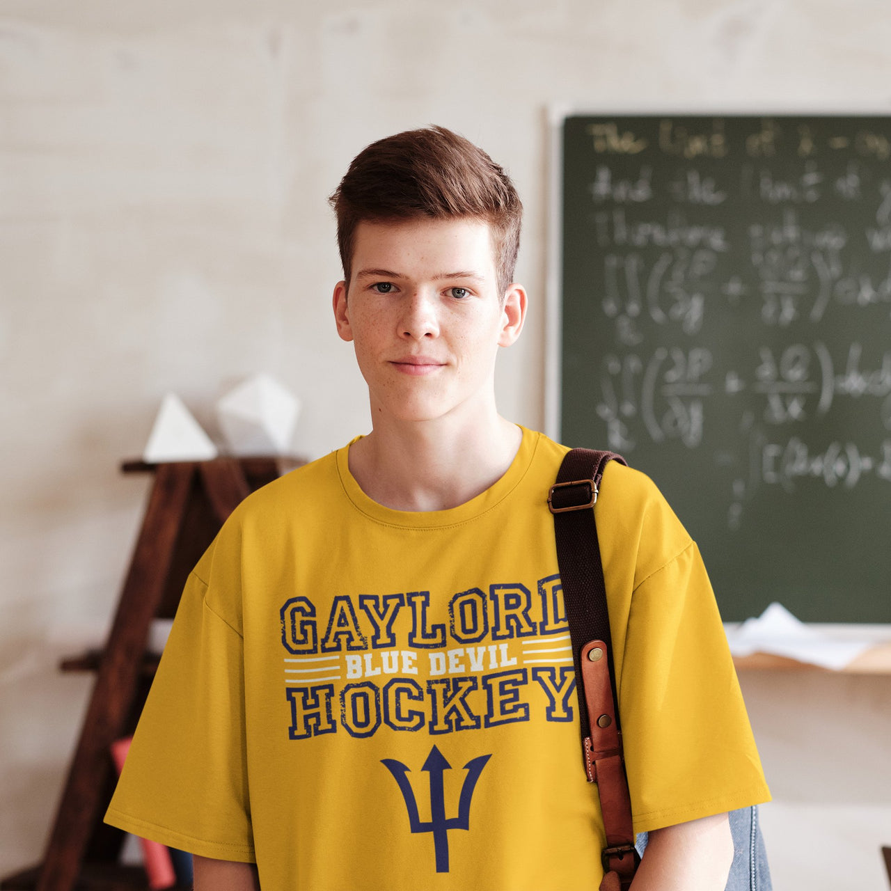 Distressed Gaylord Blue Devil Hockey Tee