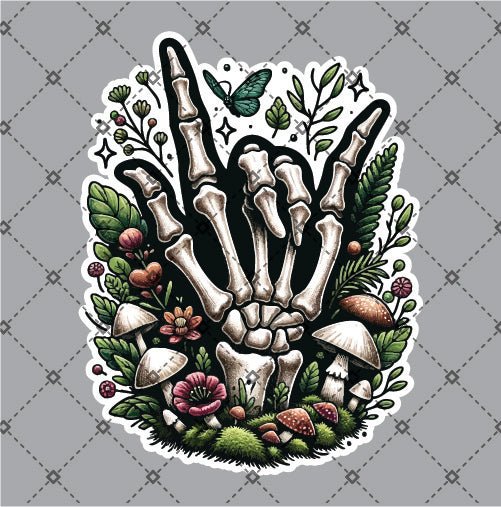 Floral Skeleton ILU Sticker - DecalFreakz