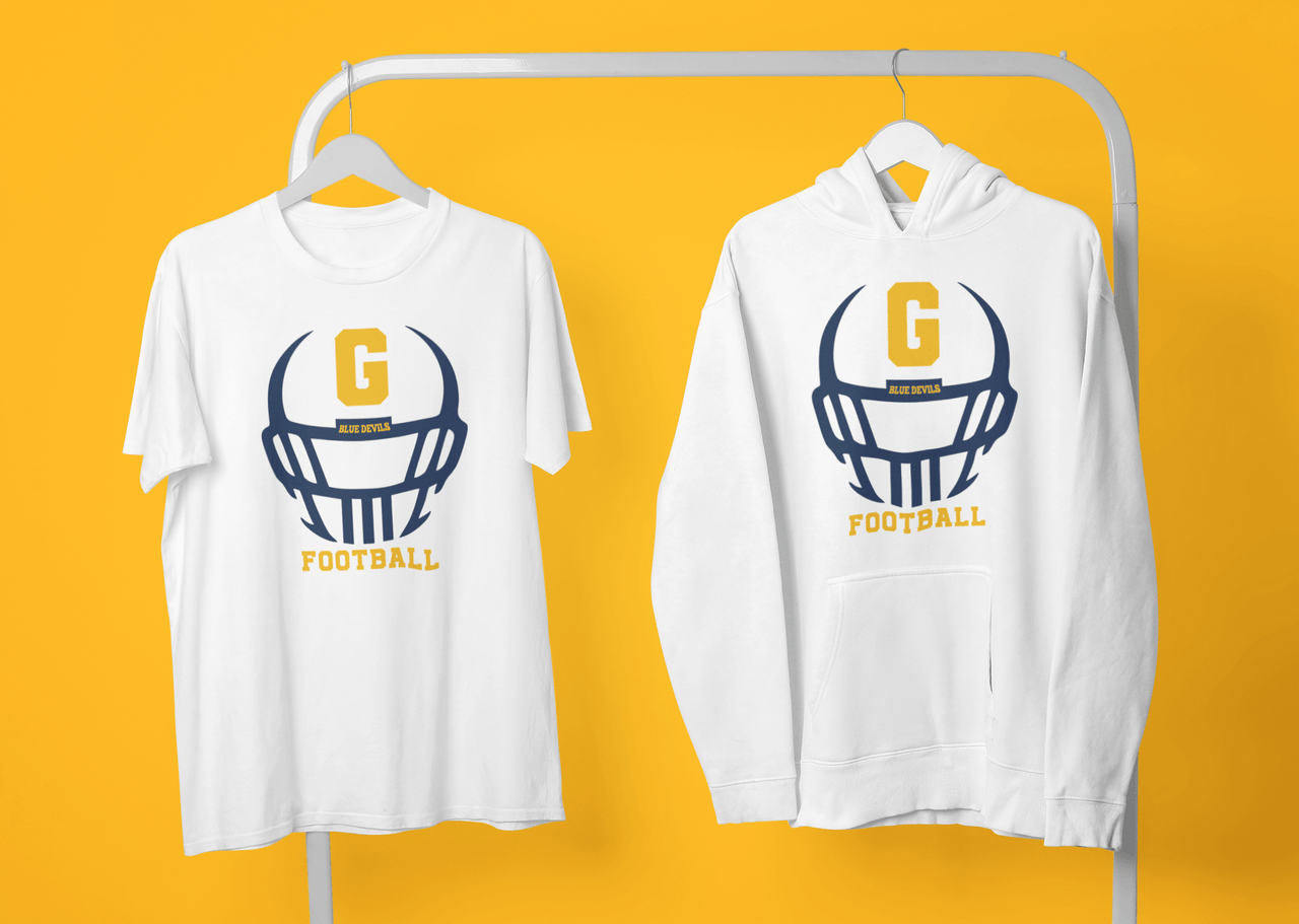 Football Helmet Tee or Hoodie - DecalFreakz