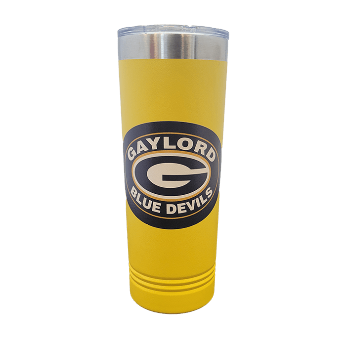 Gaylord Blue Devil Oval G 22oz Wrapped Skinny Tumbler - DecalFreakz