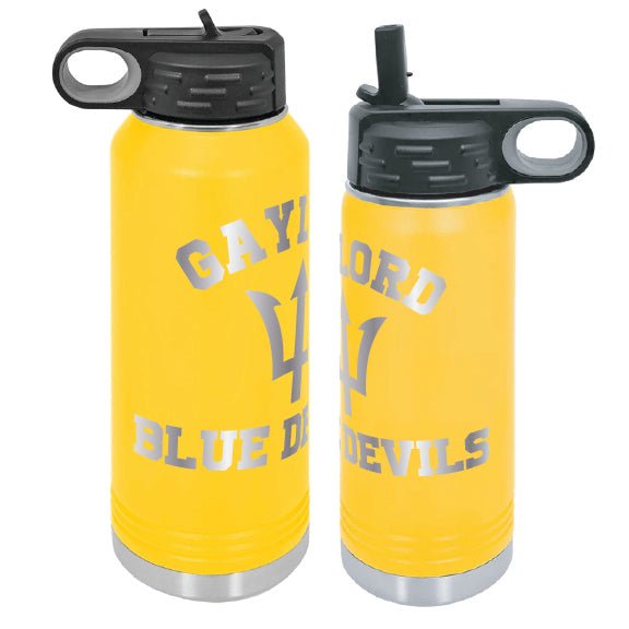 Gaylord Blue Devils Etched Water Bottle (20oz &30oz) - DecalFreakz