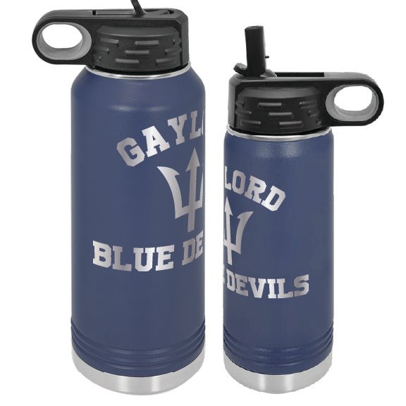 Gaylord Blue Devils Etched Water Bottle (20oz &30oz) - DecalFreakz