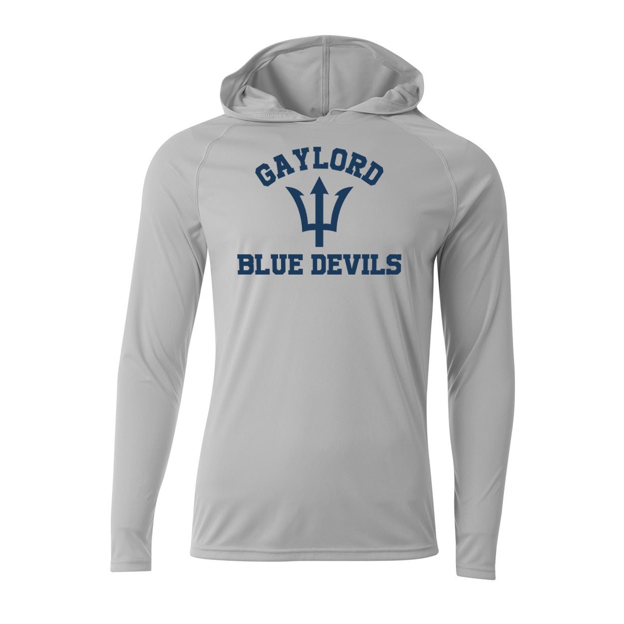 Gaylord Blue Devils Performance Hooded Long Sleeve - DecalFreakz