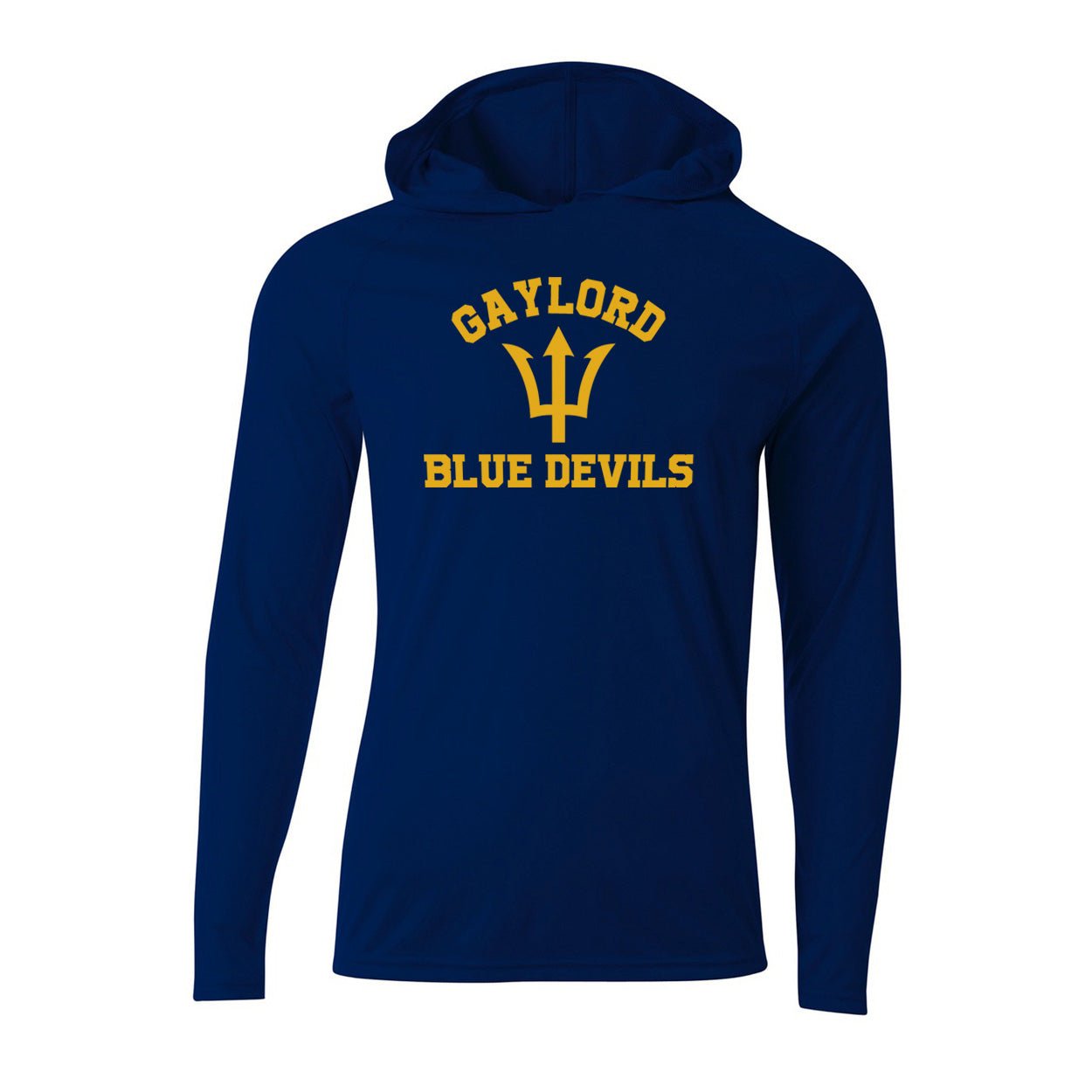 Gaylord Blue Devils Performance Hooded Long Sleeve - DecalFreakz