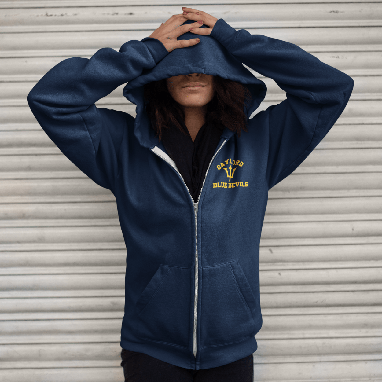 Gaylord Blue Devils Zip Hoodie - DecalFreakz