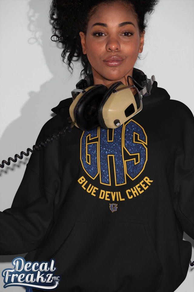 GHS Cheerleading Glitter Hoodie - DecalFreakz