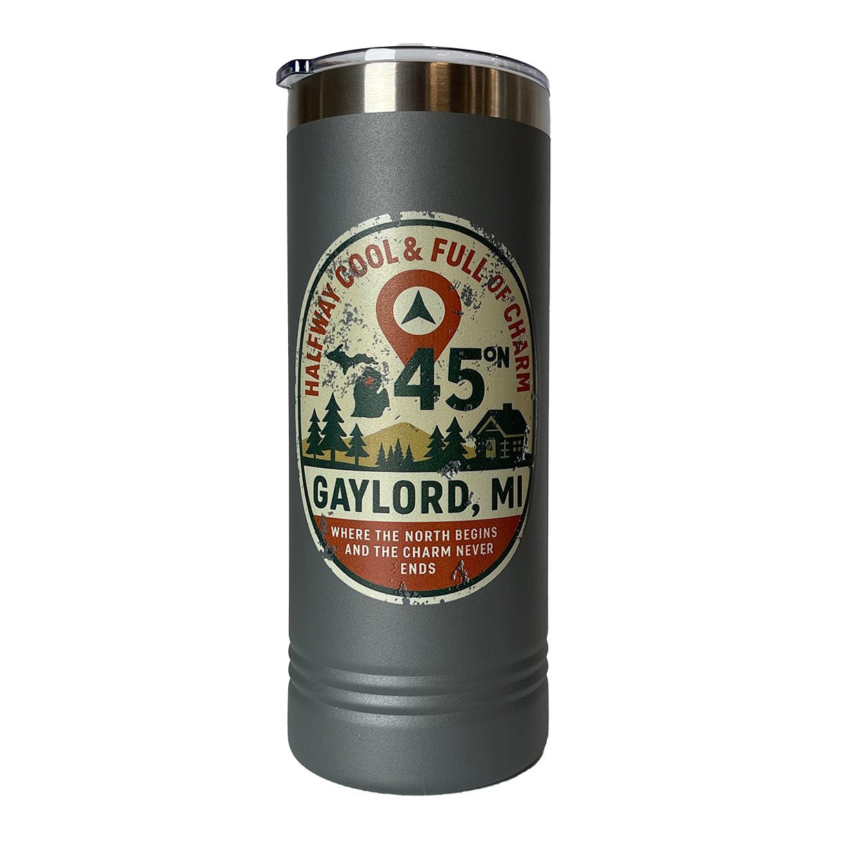 Halfway Cool & Full of Charm 22oz Tumbler – Gaylord, MI - DecalFreakz
