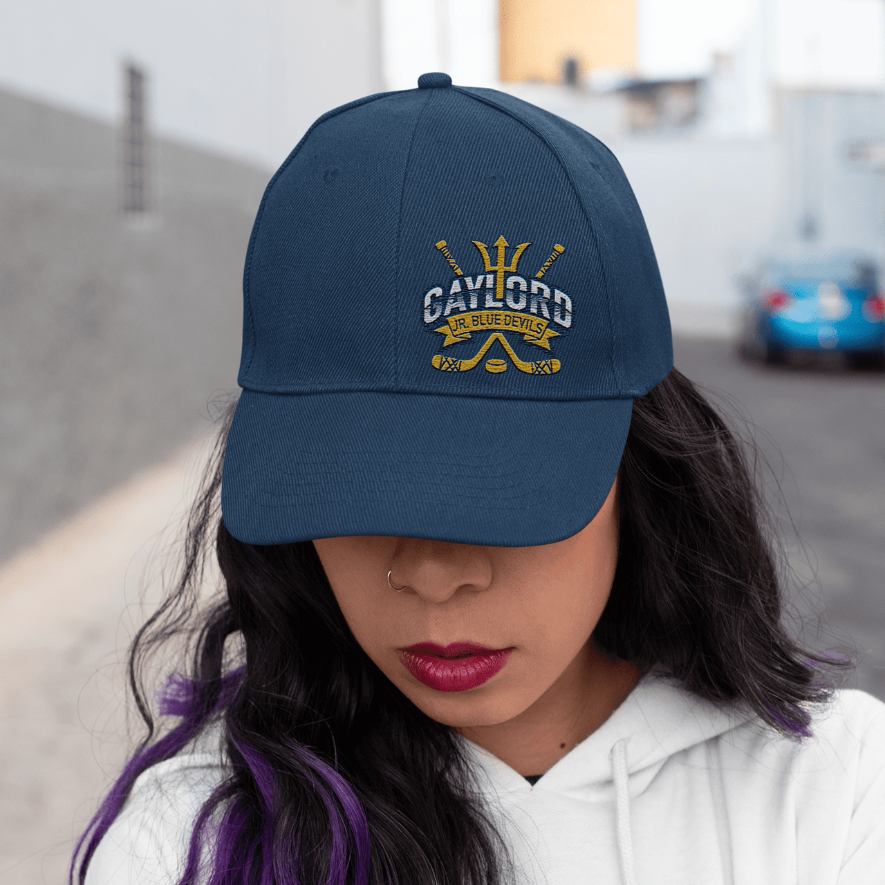 Junior Blue Devils Hockey Baseball Cap - DecalFreakz