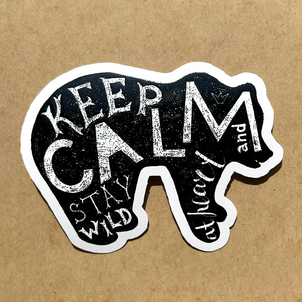 Keep Calm Bear - Raised Sticker - DecalFreakz