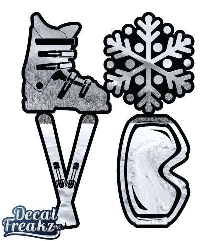 LOVE Ski Snowy Mt. Trail Decal