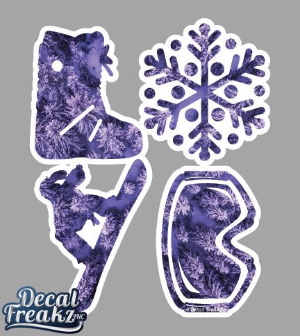 LOVE Snowboard Arial Trees Decal