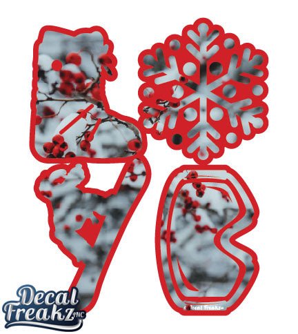 LOVE Snowboard Icy Berries Decal - DecalFreakz