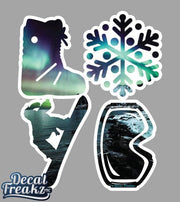 LOVE Snowboard Northern Lights Decal - DecalFreakz