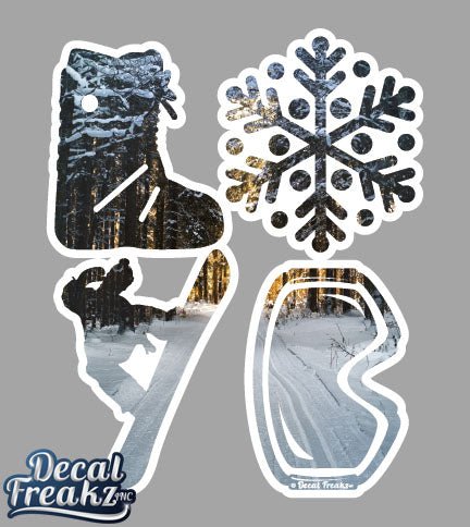 LOVE Snowboard Winter Woods Decal - DecalFreakz