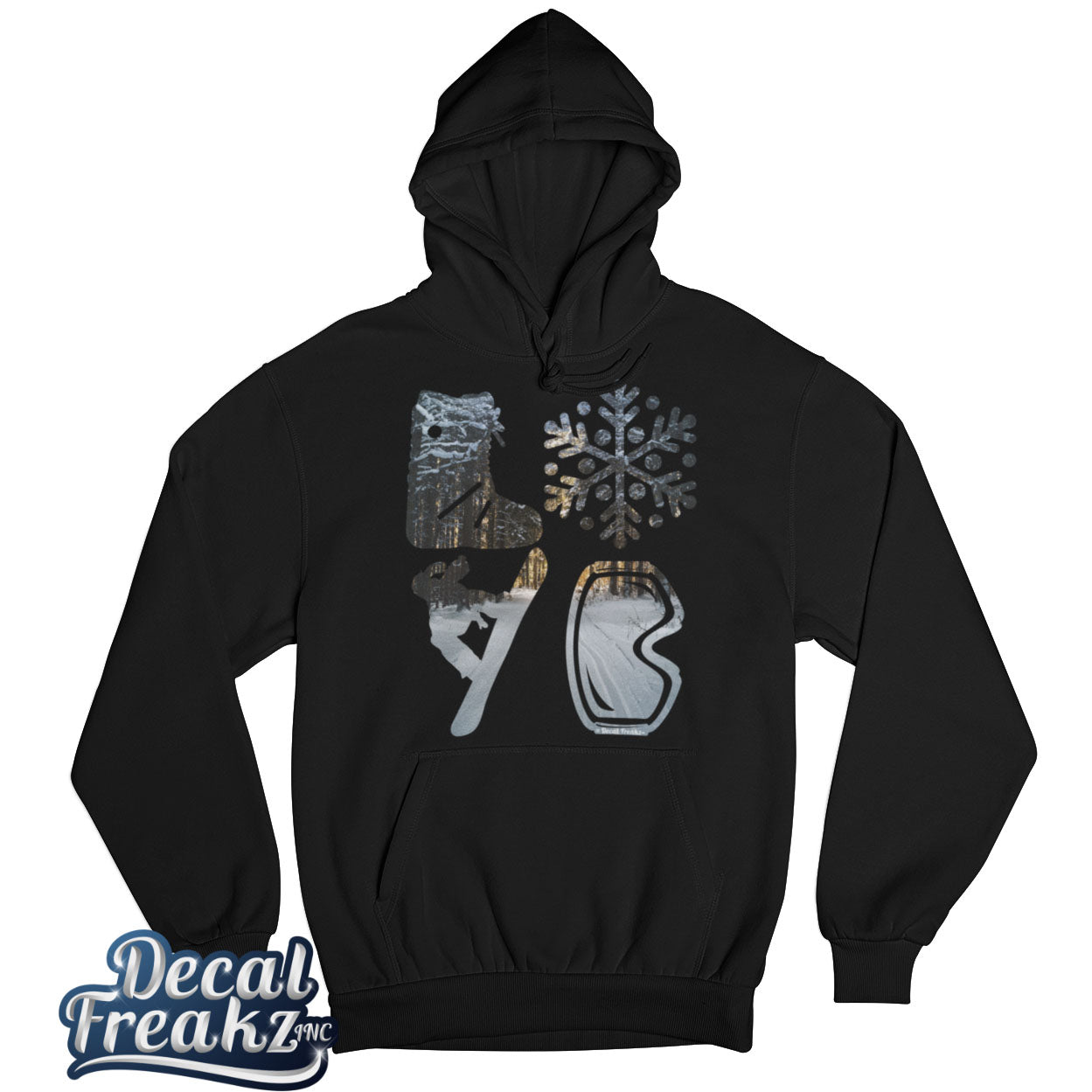 LOVE Snowboard Winter Woods - T-Shirt, Long Sleeve, Crewneck, Hoodie With FREE Decal - DecalFreakz