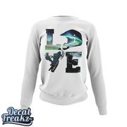 LOVE Snowmobile Northern Lights - T-Shirt, Long Sleeve, Crewneck, Hoodie With FREE Decal - DecalFreakz