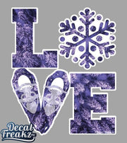 LOVE Snowshoe Arial Trees Decal - DecalFreakz