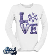 LOVE Snowshoe Arial Trees - T-Shirt, Long Sleeve, Crewneck, Hoodie With FREE Decal - DecalFreakz