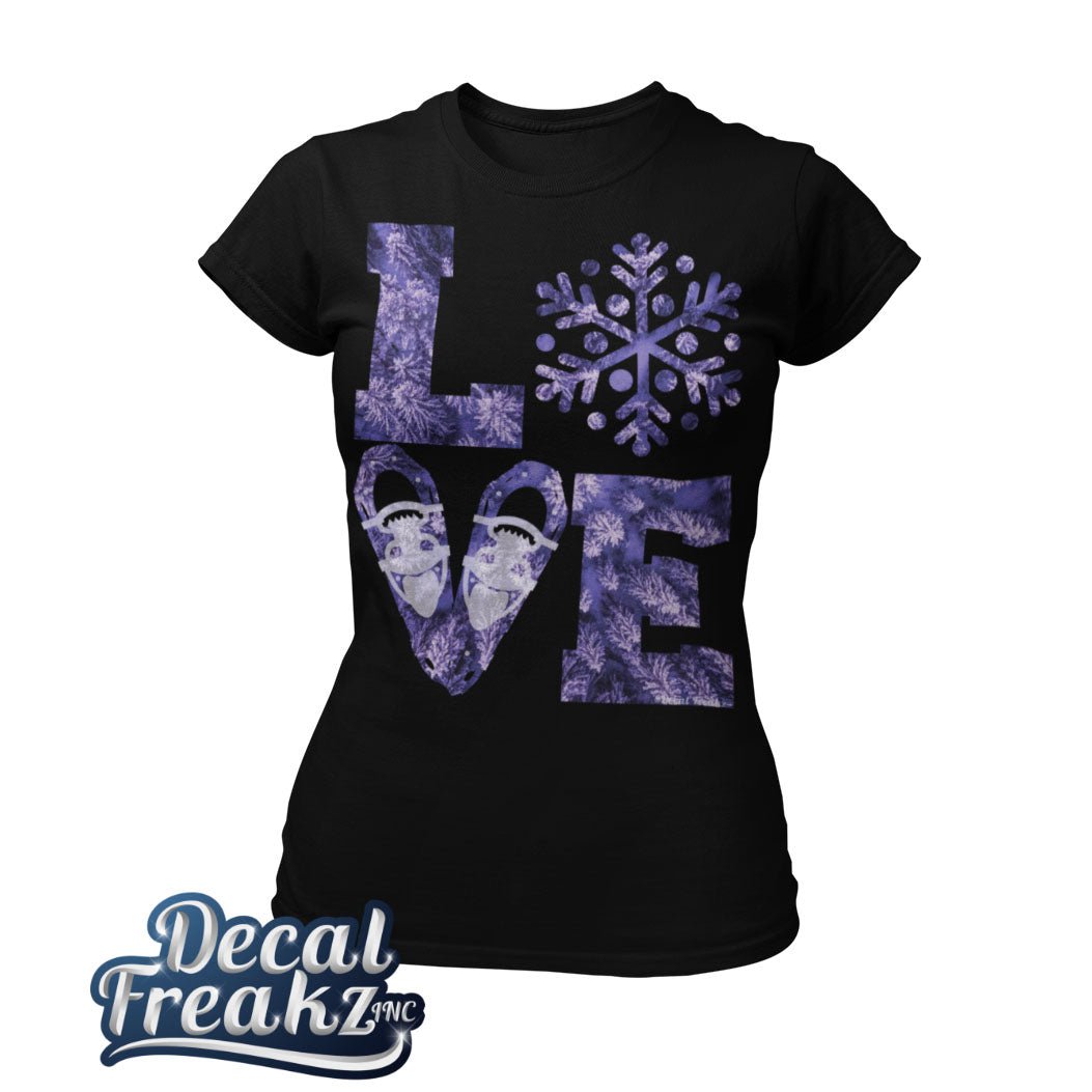 LOVE Snowshoe Arial Trees - T-Shirt, Long Sleeve, Crewneck, Hoodie With FREE Decal - DecalFreakz