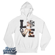 LOVE Snowshoe Crackling Fire - T-Shirt, Long Sleeve, Crewneck, Hoodie With FREE Decal - DecalFreakz