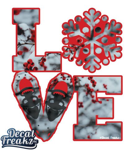 LOVE Snowshoe Icy Berries Decal - DecalFreakz